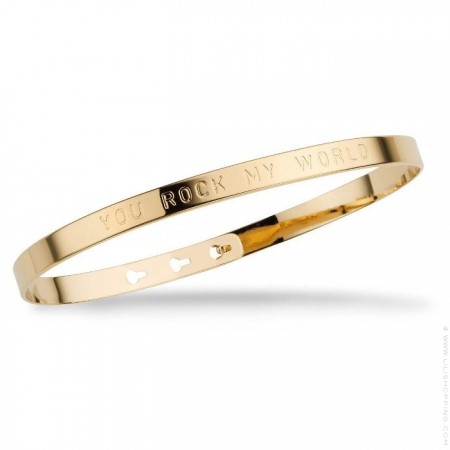Bracelet You rock my world plaqué or